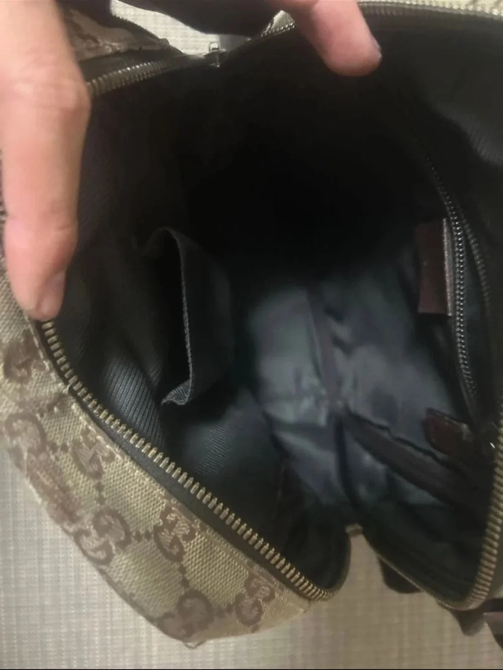 Gucci Beige and Brown GG Monogram Messenger Crossbody